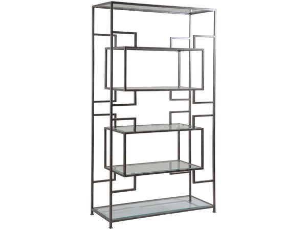 Lexington Artistica Home Suspension Etagere - Elegant Handcrafted Iron Display With Beveled Glass Shelves And Stunning Finish St. Laurent Wood 2006-991-44