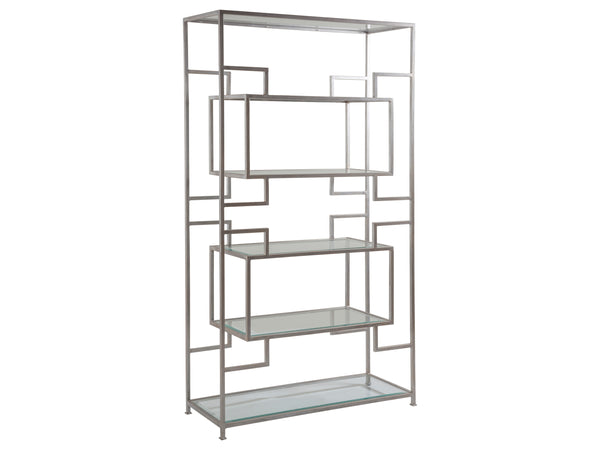 Lexington Artistica Home Suspension Etagere - Elegant Handcrafted Iron Display With Beveled Glass Shelves And Stunning Finish Argento Wood 2006-991-46
