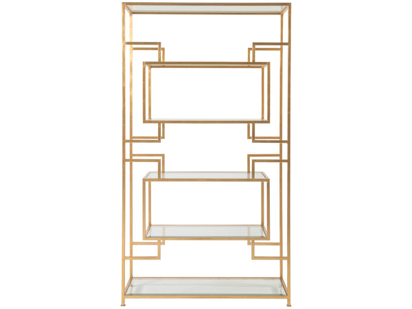 Lexington Artistica Home Suspension Etagere - Elegant Handcrafted Iron Display With Beveled Glass Shelves And Stunning Finish Gold Leaf Wood 2006-991-48