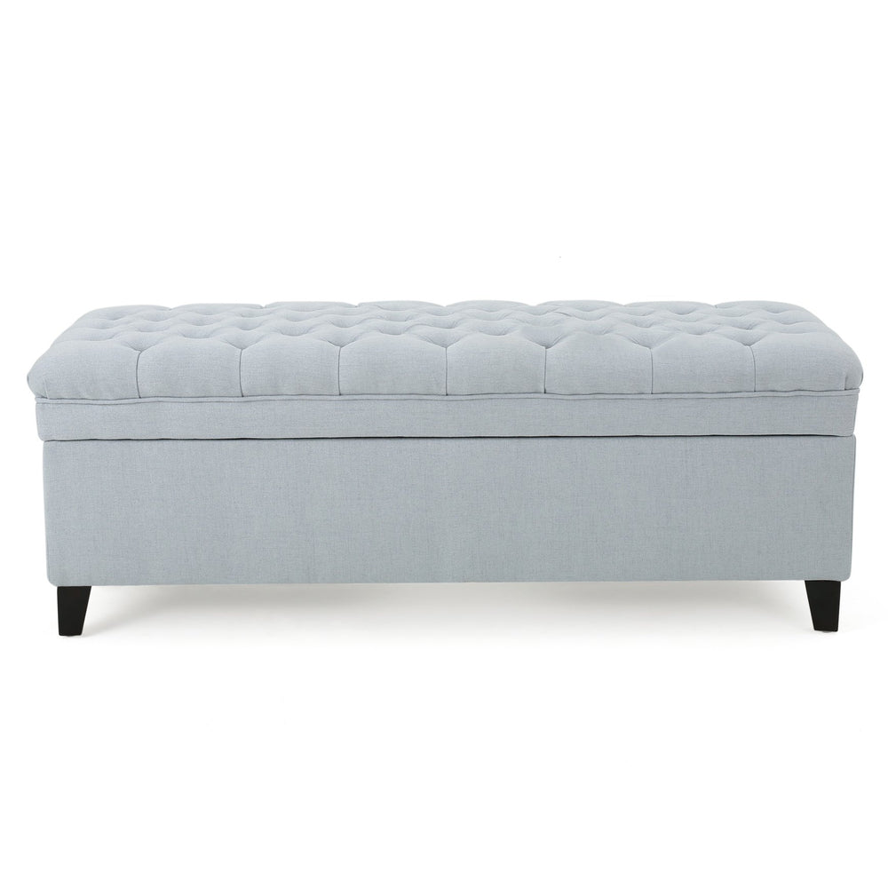 English Elm Christopher Knight Home® - Juliana Storage Ottoman - Stylish Light Blue Fabric With Hidden Storage & Extra Seating For Living Room 57741.00LSKY