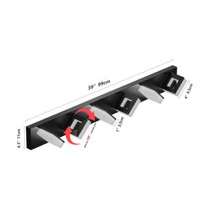 English Elm Led Modern 6-Light Bathroom Vanity Light Fixture - Dimmable Matte Black Over Mirror Lighting, 6000K W2312P374941