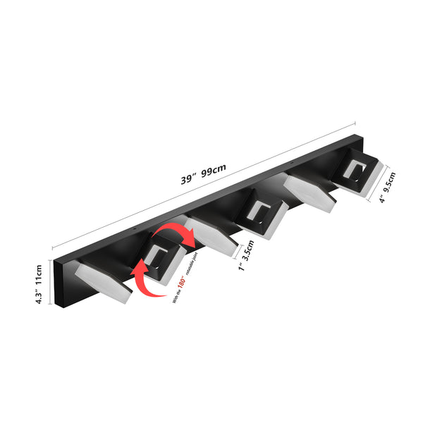 English Elm Led Modern 6-Light Bathroom Vanity Light Fixture - Dimmable Matte Black Over Mirror Lighting, 6000K W2312P374941