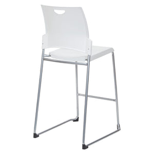 OSP Home Furnishings Tall Stackable Counter Stool with Steel Frame and Contoured Plastic Seat for Breakrooms Withe DC8309C2-11