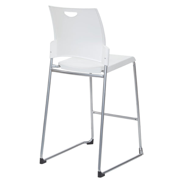 OSP Home Furnishings Tall Stacking Counter Height Chair with Steel Frame for Breakrooms and Training Spaces White DC8309C411