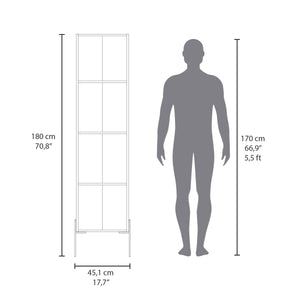 English Elm Hagi Gray 71" Tall Shaker Linen Cabinet with One Door, 4 Adjustable Shelves, Slim 17"W Profile B200P235875