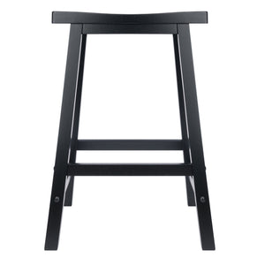 Winsome Wood Satori Saddle Seat Counter Stool - Stylish Black Wood Design, Comfort & Stability For Your Space Black Solid Wood 20084-winsome-wood