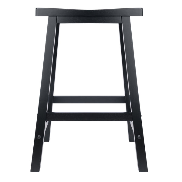 Winsome Wood Satori Saddle Seat Counter Stool - Stylish Black Wood Design, Comfort & Stability For Your Space Black Solid Wood 20084-winsome-wood