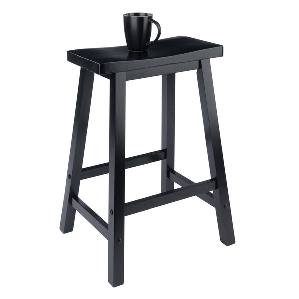 Winsome Wood Satori Saddle Seat Counter Stool - Stylish Black Wood Design, Comfort & Stability For Your Space Black Solid Wood 20084-winsome-wood
