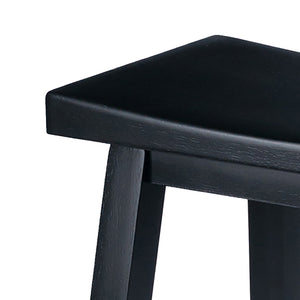 Winsome Wood Satori Saddle Seat Bar Stool - Stylish Black Wood Design For Modern & Traditional Spaces, 29” Tall Black Solid Wood 20089-winsome-wood
