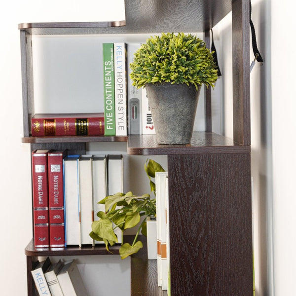 English Elm 90cm L-shaped Corner Bookcase Open Mdf Shelving Unit for Office or Bedroom W2899P444158