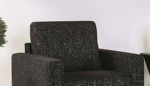 English Elm Contemporary Plush Armless Chair with Metal Legs, Adjustable Headrest, Boxed Cushions & Chaise Comfort Black 41 L x 36 W x 23 H B2741P378507