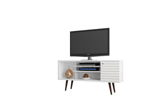 Manhattan Comfort Liberty Mid-Century Modern TV Stand White 200AMC6