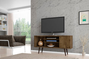 Manhattan Comfort Liberty Mid-Century Modern TV Stand Rustic Brown 200AMC9