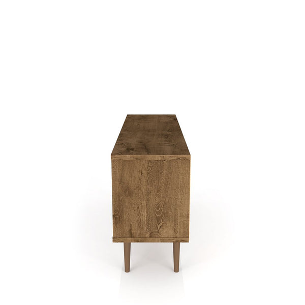 Manhattan Comfort Liberty Mid-Century Modern TV Stand Rustic Brown and 3D Brown Prints 200AMC97