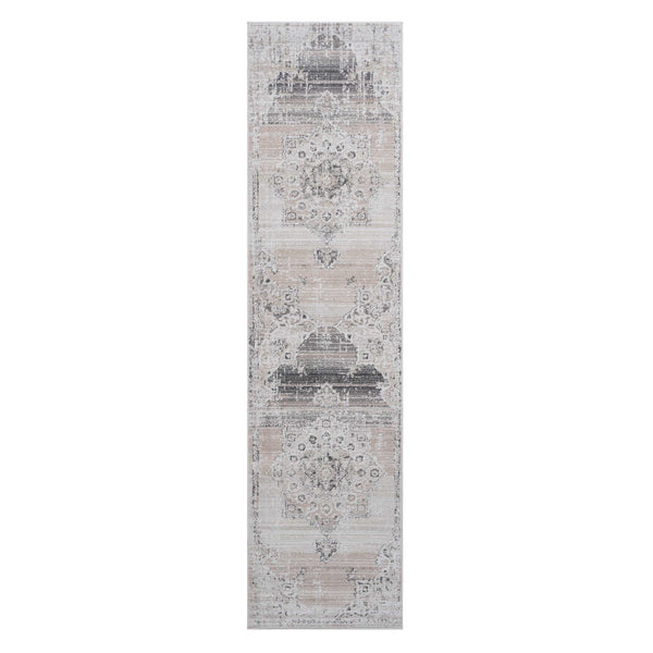 English Elm Loom & Luxe 2X8 Cream/Beige Medallion Area Rug - Stylish, Non-Shedding, Stain Resistant For Homes B335P289521