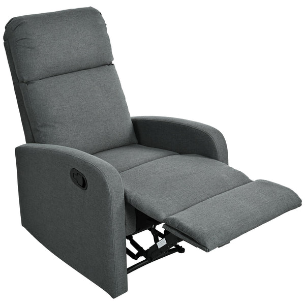 English Elm Christopher Knight Home® - Modern Recliner Plush Manual Recliner Chair with Ergonomic Support, 3-Position Backrest, Durable Fabric Comfort Charcoal N763P256491E