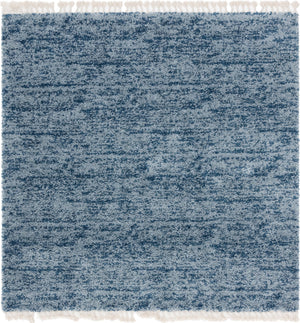 Unique Loom Hygge Shag Misty Machine Made Abstract Rug Blue, Light Blue 8' 0" x 8' 0"