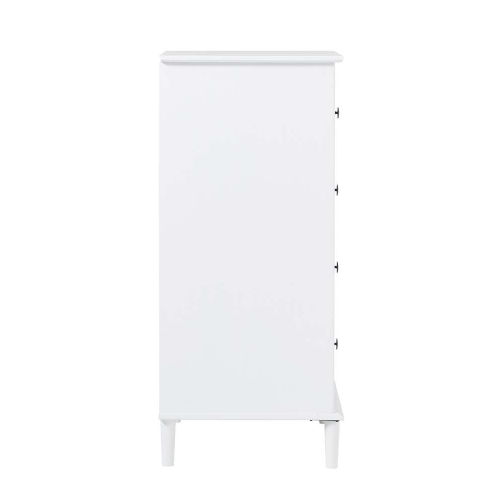 4-Drawer Solid Wood Dresser White BR4DDRWH-T Walker Edison