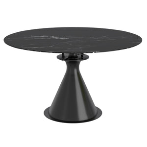 Worldwide Home Furnishings Calisto-extension Dining Table – Transformative Design With Durable Sintered Stone & Marble Finish Black,Black Sintered Stone,Metal 201-110bk
