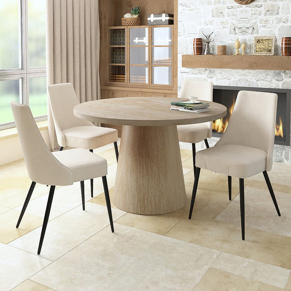 Worldwide Home Furnishings Godiva-dining Table - Elegant Multi-toned Finish With Protective Coating For Everyday Luxury Dining Faux Ivory Stone Engineered Wood,Laminated Veneer 201-142iv