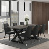 !nspire Zax Dining Table Distressed Grey/Black Solid Wood/Metal