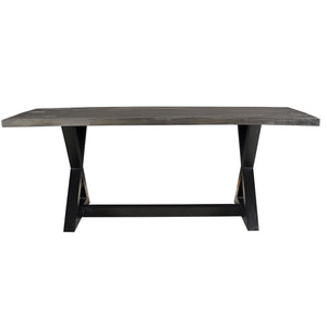 Worldwide Home Furnishings Zax-dining Table - Distressed Grey Elegance For Timeless Gatherings And Memorable Meals At Home Distressed Grey,Black Solid Wood,Metal 201-147dg