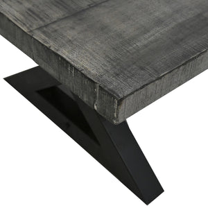 Worldwide Home Furnishings Zax-dining Table - Distressed Grey Elegance For Timeless Gatherings And Memorable Meals At Home Distressed Grey,Black Solid Wood,Metal 201-147dg