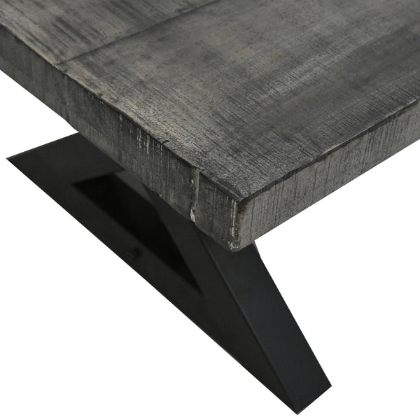 Worldwide Home Furnishings Zax-dining Table - Distressed Grey Elegance For Timeless Gatherings And Memorable Meals At Home Distressed Grey,Black Solid Wood,Metal 201-147dg