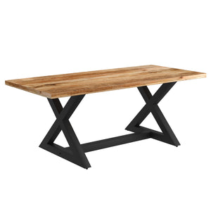 Worldwide Home Furnishings Zax-dining Table - Stunning Natural Wood & Black Finish, Modern Elegance For Every Dining Room Natural,Black Solid Wood,Metal 201-147nat_Bk