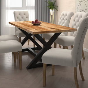Worldwide Home Furnishings Zax-dining Table - Stunning Natural Wood & Black Finish, Modern Elegance For Every Dining Room Natural,Black Solid Wood,Metal 201-147nat_Bk