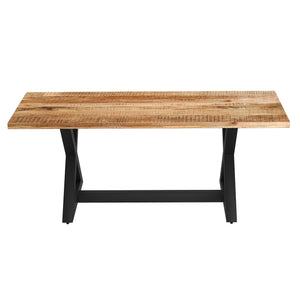 Worldwide Home Furnishings Zax-dining Table - Stunning Natural Wood & Black Finish, Modern Elegance For Every Dining Room Natural,Black Solid Wood,Metal 201-147nat_Bk