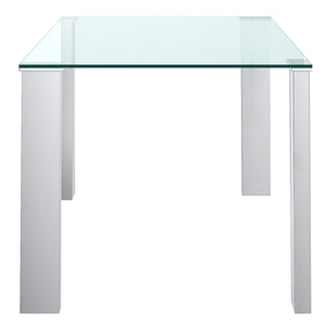Worldwide Home Furnishings Frankfurt-dining Table - Sleek Glass Top & Chrome Finish For Contemporary Open Concept Spaces Stainless Steel Engineered Wood,Metal,Glass 201-165