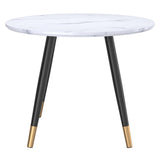 !nspire Emery Round Dining Table White White Faux Marble/Black Mdf/Metal