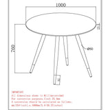 !nspire Emery Round Dining Table White White Faux Marble/Black Mdf/Metal