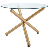 !nspire Carmilla Dining Table Aged Gold Aged Gold Metal/Glass