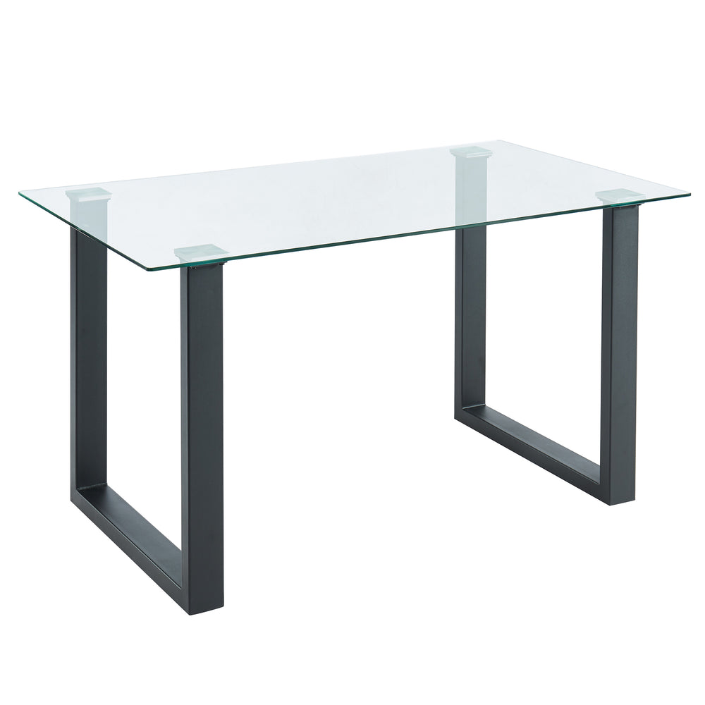 Worldwide Home Furnishings Franco-dining Table - Modern Minimalist Design With Clear Glass Top & Sleek Black Frame For Any Space Black Metal,Glass 201-454bk