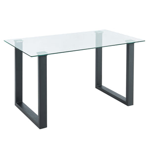 Worldwide Home Furnishings Franco-dining Table - Modern Minimalist Design With Clear Glass Top & Sleek Black Frame For Any Space Black Metal,Glass 201-454bk