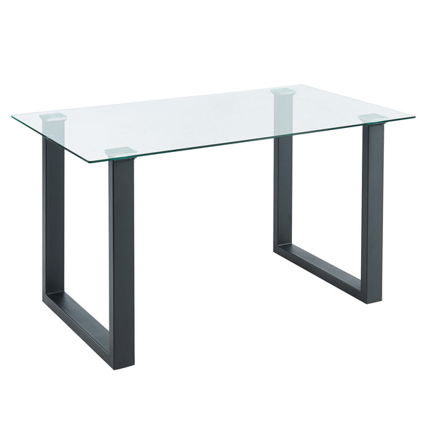 Worldwide Home Furnishings Franco-dining Table - Modern Minimalist Design With Clear Glass Top & Sleek Black Frame For Any Space Black Metal,Glass 201-454bk