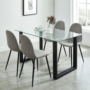 Worldwide Home Furnishings Franco-dining Table - Modern Minimalist Design With Clear Glass Top & Sleek Black Frame For Any Space Black Metal,Glass 201-454bk