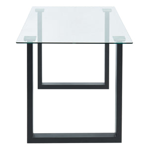 Worldwide Home Furnishings Franco-dining Table - Modern Minimalist Design With Clear Glass Top & Sleek Black Frame For Any Space Black Metal,Glass 201-454bk