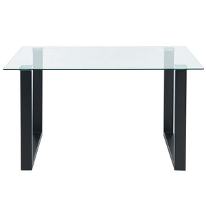 Worldwide Home Furnishings Franco-dining Table - Modern Minimalist Design With Clear Glass Top & Sleek Black Frame For Any Space Black Metal,Glass 201-454bk