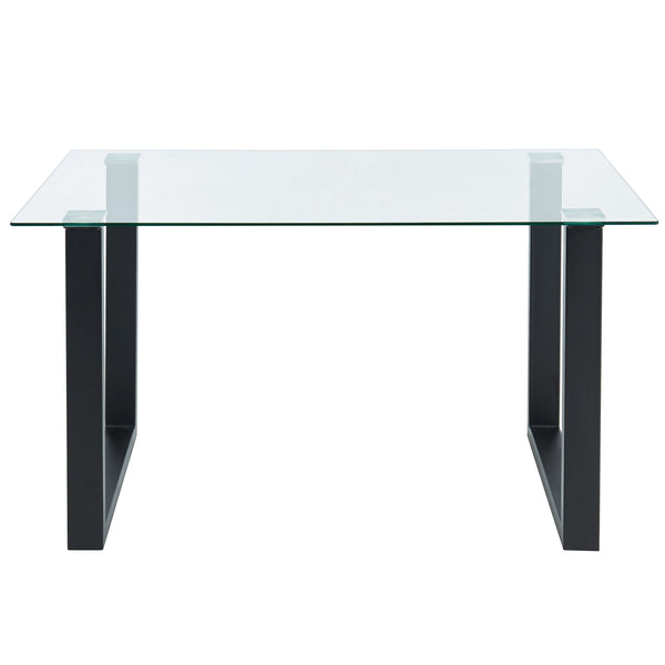 Worldwide Home Furnishings Franco-dining Table - Modern Minimalist Design With Clear Glass Top & Sleek Black Frame For Any Space Black Metal,Glass 201-454bk