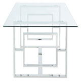 !nspire Eros Dining Table Silver Metal/Glass