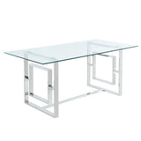 !nspire Eros Dining Table Silver Metal/Glass