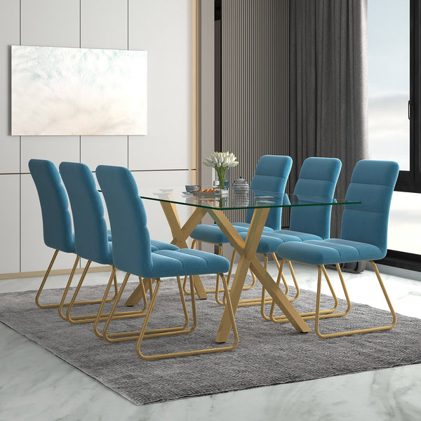 Worldwide Home Furnishings Stark-dining Table - Geometric Metal And Glass Design, Perfect For Stylish Meals And Gatherings Aged Gold Metal,Glass 201-535gl
