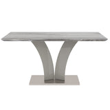 !nspire Napoli Dining Table Grey Light Grey Faux Marble/Stainless Steel