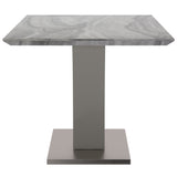 !nspire Napoli Dining Table Grey Light Grey Faux Marble/Stainless Steel