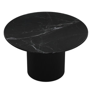 Worldwide Home Furnishings Jilsa-dining Table - Elegant Solid Mango Wood With Beveled Marble Top, Seats 6, Perfect For Any Space Black,Black Solid Wood,Marble 201-551blk