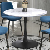 !nspire Zilo Dining Table White Faux Marble/Black Mdf/Metal