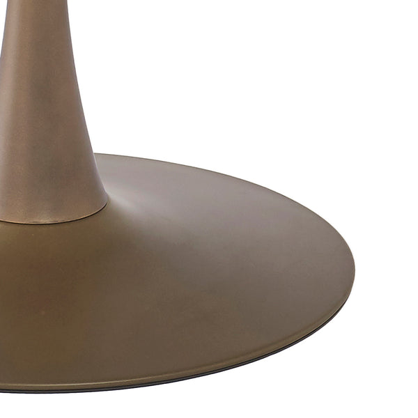 Worldwide Home Furnishings Zilo-dining Table - Elegant Large Pedestal Design With Modern Faux Marble Top For Stylish Dining White Faux Marble,Aged Gold Engineered Wood,Laminated Veneer,Metal 201-671gd_L